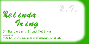 melinda iring business card